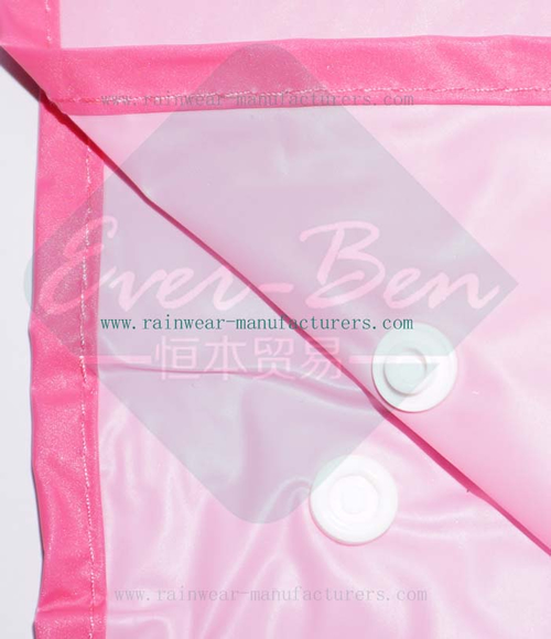 Pink Vinyl totes rain poncho button